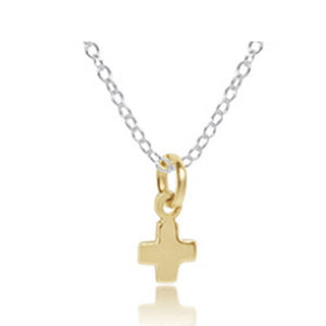 ENEWTON DESIGN ED N16SSSCSMG 16" NECKLACE STERLING MIXED METAL - SIGNATURE CROSS SMALL GOLD CHARM