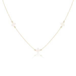 ENEWTON DESIGN ED N17SIGSCOW 17" CHOKER SIMPLICITY CHAIN GOLD - SIGNATURE CROSS OFF-WHITE