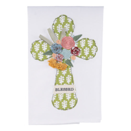 Glory Haus GH 70140516 Flower Blessed Cross Tea Towel
