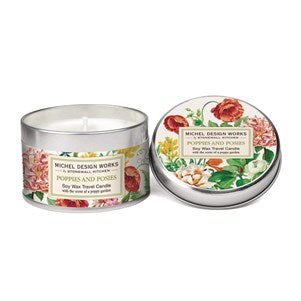 Michel Design Works MDW 812385 Poppies & Posies Travel Candle