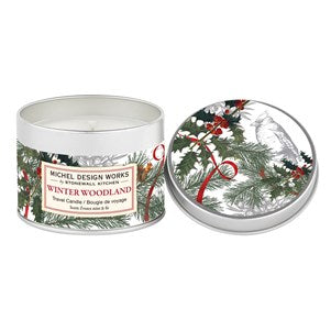 MICHEL DESIGN WORKS MDW 849425 WINTER WOODLAND TRAVEL CANDLE