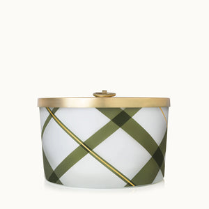 THYMES TH 03545243400 Frasier Fir Frosted Plaid 3-Wick Candle