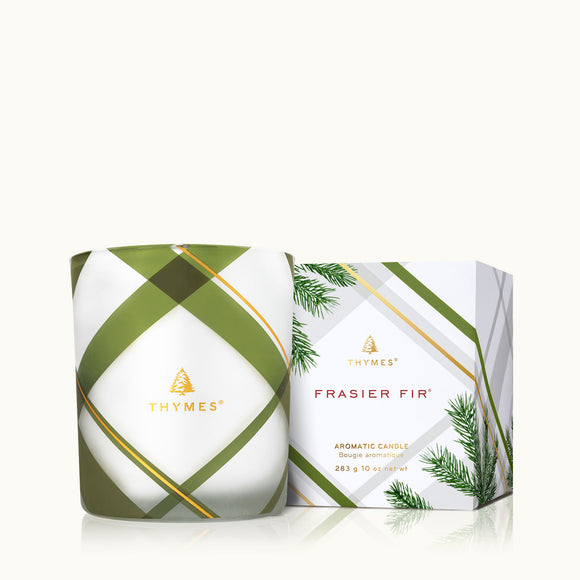 Thymes TH 12525-01 Frosted Plaid Medium Poured Candle, Plaid