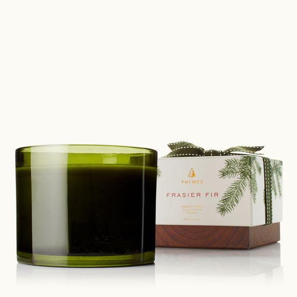 Thymes TH 12482-01 Frasier Fir 17oz Poured Candle, 3-Wick, Green