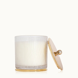 THYMES TH 62610-24 Frasier Fir Large Frosted Wood Grain Candle