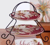 Certified International CI 36912 Winters joy 2-Tier Server (7" & 9" plates)