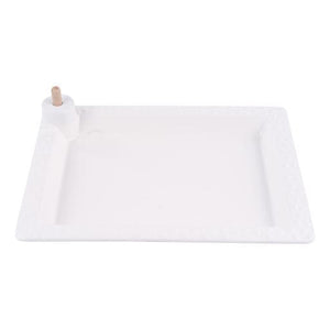 Glory Haus GH 28150003 White Rectangular Platter for Toppers