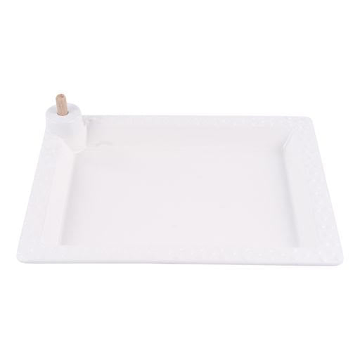 Glory Haus GH 28150003 White Rectangular Platter for Toppers