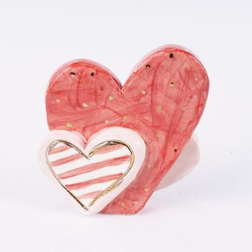 Glory Haus GH 22150015 Red & White Heart Charcuterie Board Topper