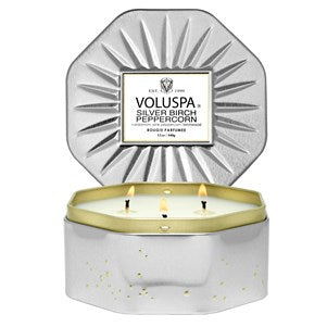 Voluspa 68618 Silver Birch Octagon Tin