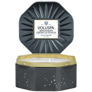 Voluspa 6862 Makassar Ebony Octagon Tin