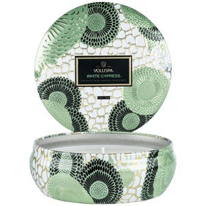 Voluspa 72219 White Cypress 3 Wick Tin