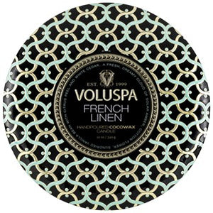 Voluspa 8224 French Linen 3Wick Tin