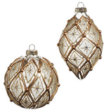 Raz Imports RZ 4524885x White and Gold Deco Ornament, 4" - 2 Styles