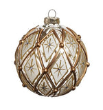 Raz Imports RZ 4524885x White and Gold Deco Ornament, 4" - 2 Styles