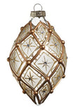 Raz Imports RZ 4524885x White and Gold Deco Ornament, 4" - 2 Styles