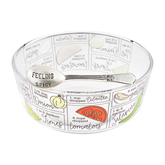 MUD PIE MP 48500236xx GUAC GLASS DIP BOWL SET