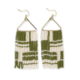 Ink + Alloy IA SBER2412 Whitney shifting blocks beaded fringe earrings