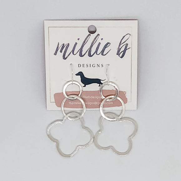 Millie B Designs MBD Silver MIDI Clover Earrings