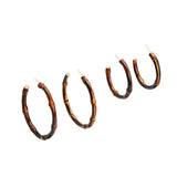 Two's Company TC 100343-20x Bamboo Hoop Earrings