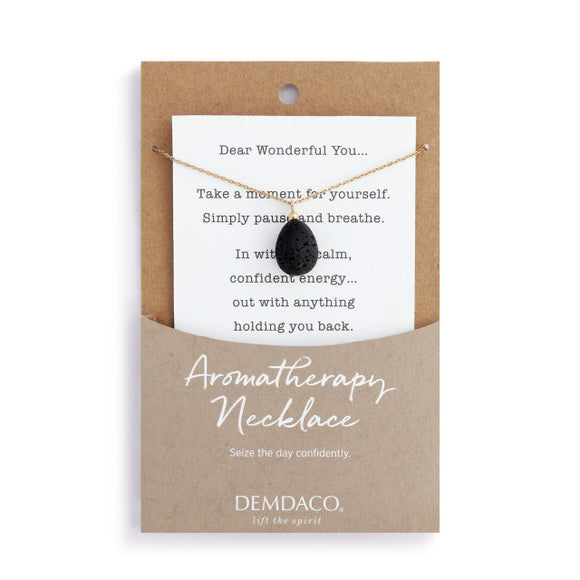 Demdaco 1004130280 Aromatherapy Teardrop Necklace - Gold