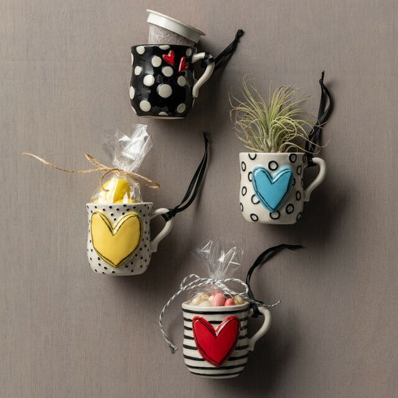 Demdaco 1004380056 Heartful Coffee Pod Mug Ornaments