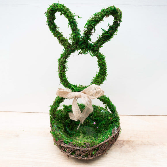 The Royal Standard TRS 122922005 Moss Bunny Basket Decor - Green