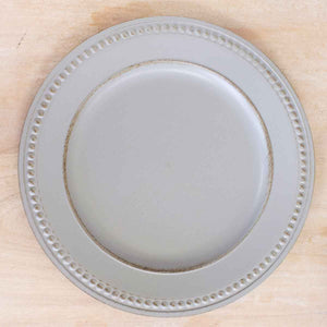 The Royal Standard TRS 127919006 Beaded Charger Antique Gray