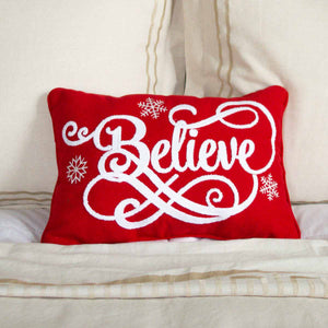 The Royal Standard TRS 138822009 Believe Pillow Red/White 14 x 20