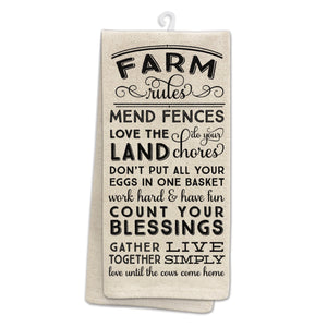 Occasionally Made OM Farm Rules Kitchen Tea Towel