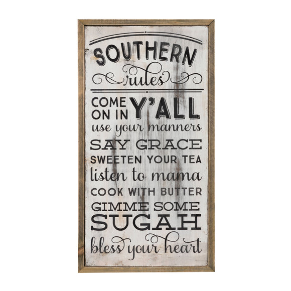 Occasionally Made OM Southern Rules Wooden Wall Art