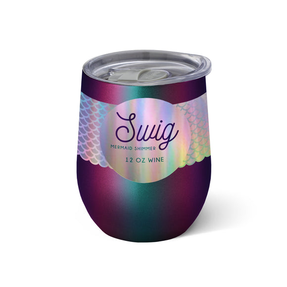 Swig Life SL SW-12-XM-MS Swig 12oz Stemless Wine Cup Mermaid Shimmer