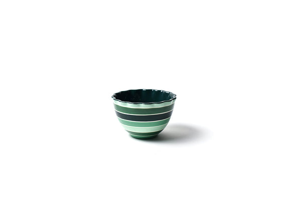 Coton Colors CC STR-RAPPBWL-EMS Emerald Series Stripe Ruffle Appetizer Bowl