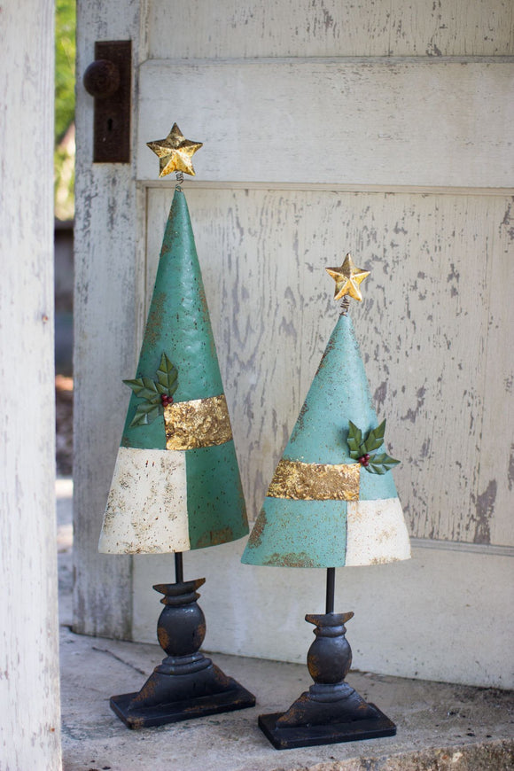 Kalalou Inc KI CHE1126 Set of 2 Painted Metal Trees