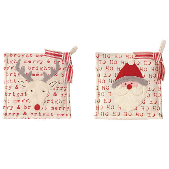 Mud Pie MP 4265539R Reindeer Pot Holder