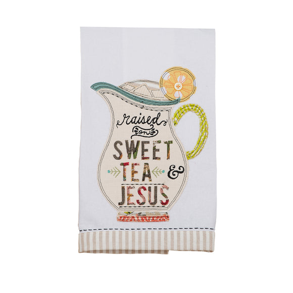 Glory Haus GH 70100518 Raised On Sweet Tea and Jesus Towel