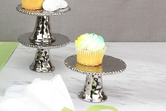 Pampa Bay PB CER-2256 Silver Pedestal Cupcake Stand