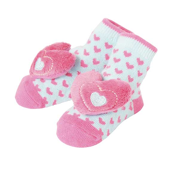 CR Gibson CRG 180-71 Heart Rattle Toe Socks