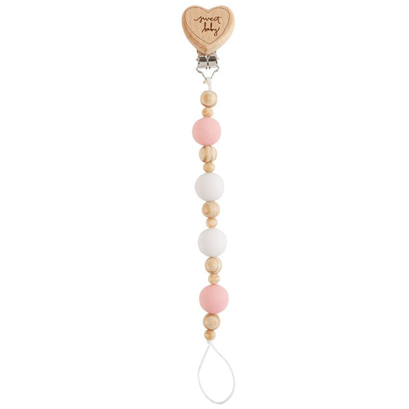 Mud Pie MP 11680011 Heart Wooden Pacy Clip