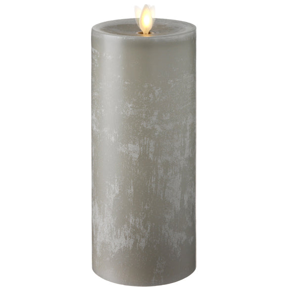 Raz Imports RZ 36069 3.5x9 Moving Flame Grey Chalky Pillar Candle