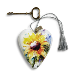 Demdaco 1003480216 Sunflower Art Heart