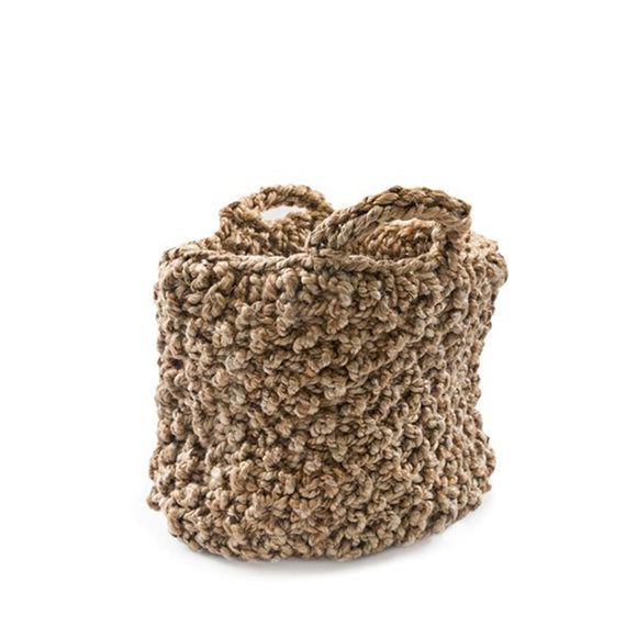 SugarBoo & Co SB JO3049 Medium Knitted Jute Basket with Short Handles 13