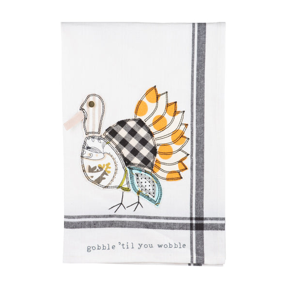 Glory Haus GH 70110514 Gobble 'Til You Wobble Tea Towel