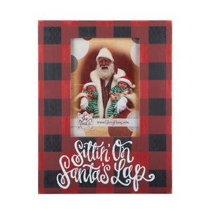 Glory Haus GH Sittin' on Santa's Lap Plaid Frame