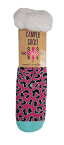 Simply Southern SS 0192 Camper Socks-Leopard Pink