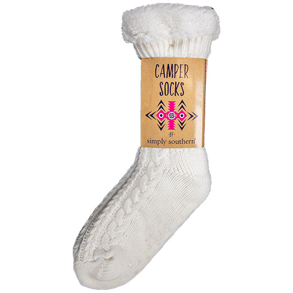 Simply Southern SS 0192 Camper Sock-Cable White