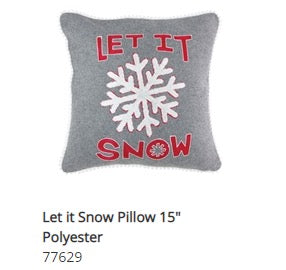 Melrose International MI 77629 Let it Snow Pillow