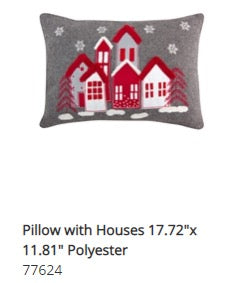 Melrose International MI 77624 Pillow with Houses
