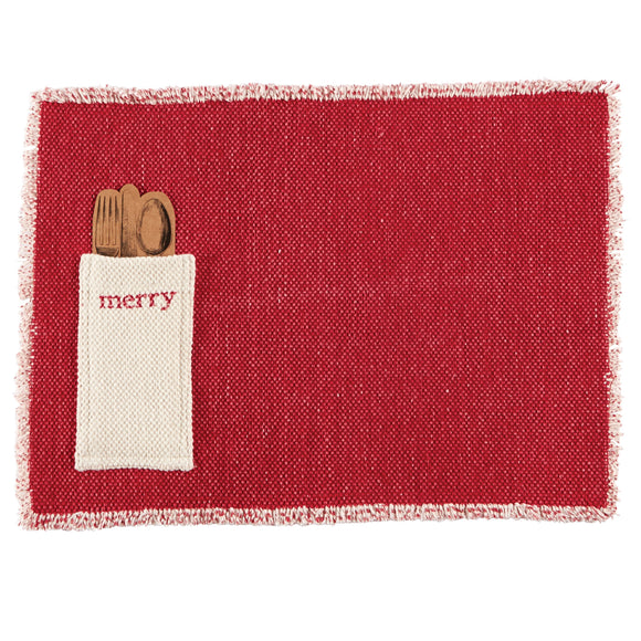 Mud Pie MP 41160003M Merry Dhurrie Place Mat
