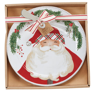 Mud Pie MP 41100014S Santa Tartan Cheese Plate